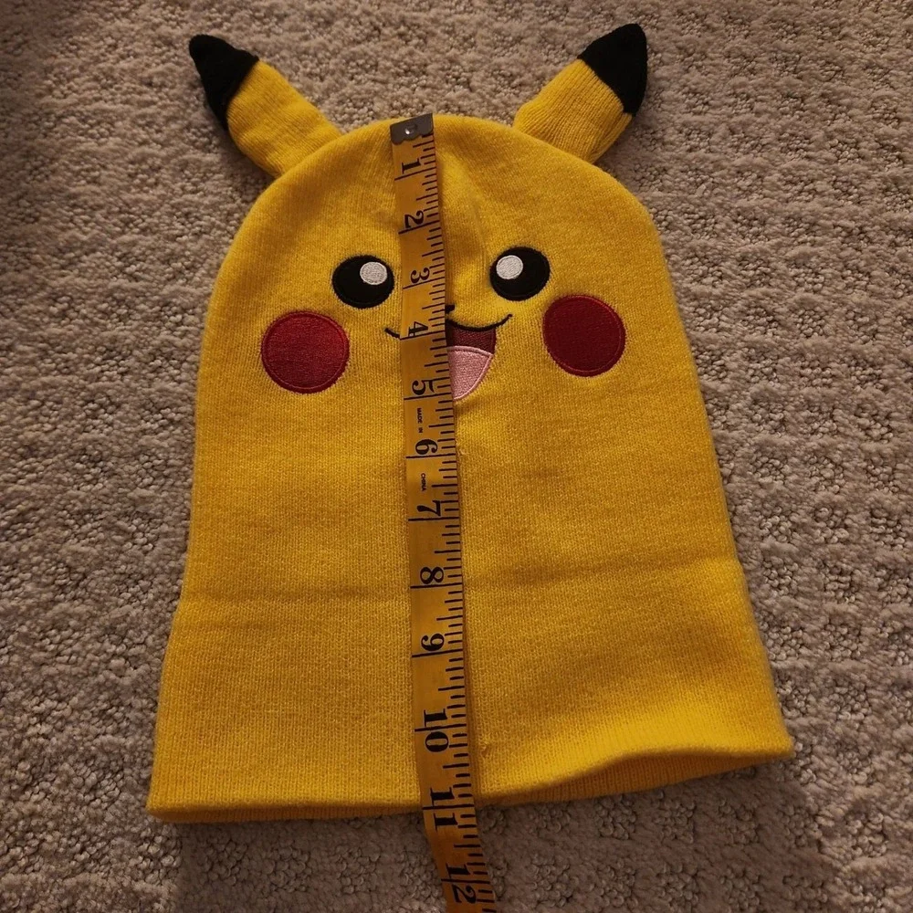Nintendo Pokemon Pikachu Yellow Knit‎ Beanie Hat Youth OSFM